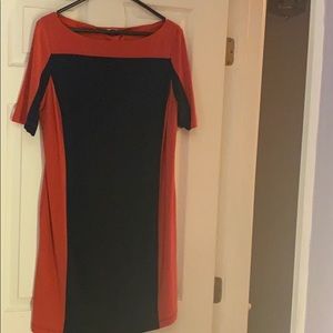 Blue and orange dress